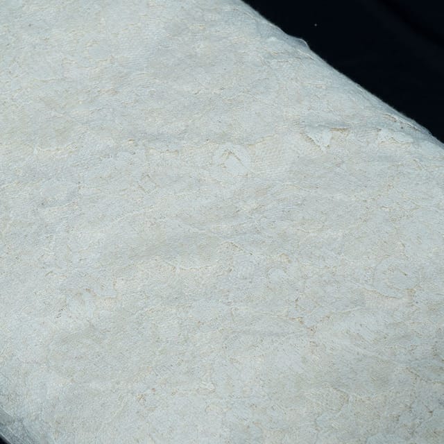 White Dyeable Circle Design Cotton Nylon Net Fabric