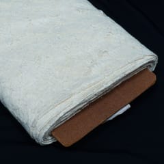 White Dyeable Circle Design Cotton Nylon Net Fabric
