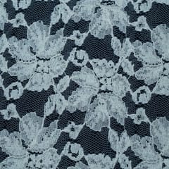 White Dyeable Circle Design Cotton Nylon Net Fabric