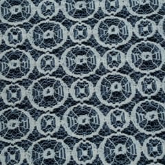 White Dyeable Floral Design Cotton Nylon Net Fabric