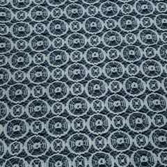 White Dyeable Floral Design Cotton Nylon Net Fabric