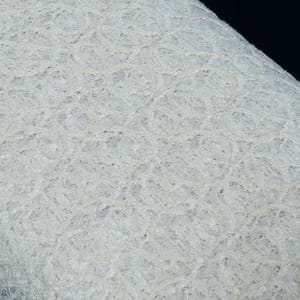 White Dyeable Floral Design Cotton Nylon Net Fabric