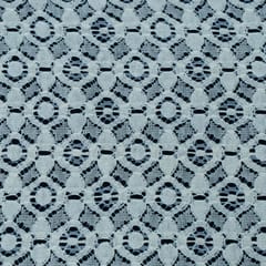 White Dyeable Floral Design Cotton Nylon Net Fabric