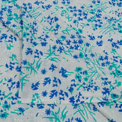 Off White Color Cotton Schiffli Fabric with Floral Digital Print – Fresh & Breezy Elegance (2Meter Cut Piece)