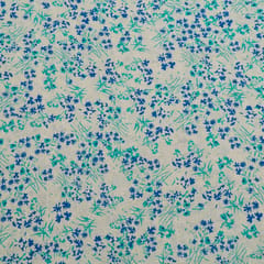 Off White Color Cotton Schiffli Fabric with Floral Digital Print – Fresh & Breezy Elegance (2Meter Cut Piece)