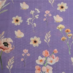 Move Color Chikan Flowral Printed Fabric (2Meter Cut Piece)