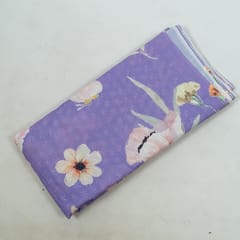 Move Color Chikan Flowral Printed Fabric (2Meter Cut Piece)