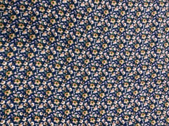 Navy Blue Floral Double Georgette Print Fabric
