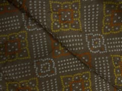 Light brown Geometric Habutai Silk Fabric