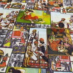 Multi Colour Crepe Printed Fabric
