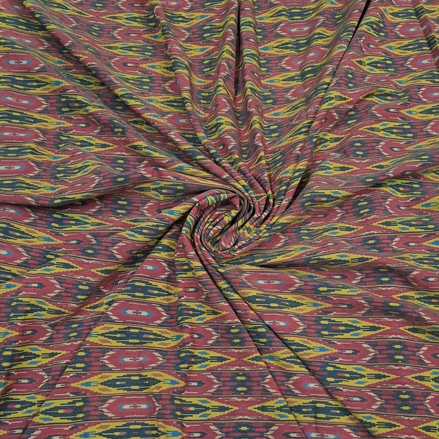 Maroon Colour Demin Lycra Printed Fabric