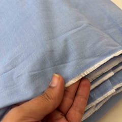 Sky Blue Colour Cotton Chambrey Fabric