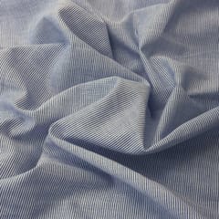 Sky Blue Colour Cotton Chambrey Stripes Fabric