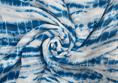 Georgette White Blue Abstract