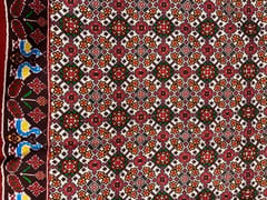 Maroon Abstract Upada Silk Fabric
