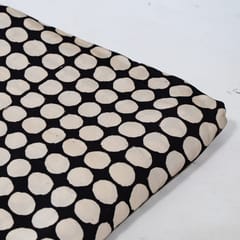 Black Color Modal Satin Printed Fabric (1Meter Cut Piece)