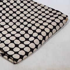 Black Color Modal Satin Printed Fabric (1Meter Cut Piece)