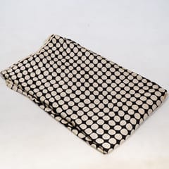 Black Color Modal Satin Printed Fabric (1Meter Cut Piece)