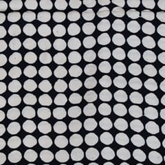 Black Color Modal Satin Printed Fabric (1Meter Cut Piece)