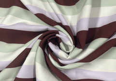 Banana Crepe Dark Brown MultiColour Stripes