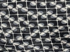 Georgette Black Geometric