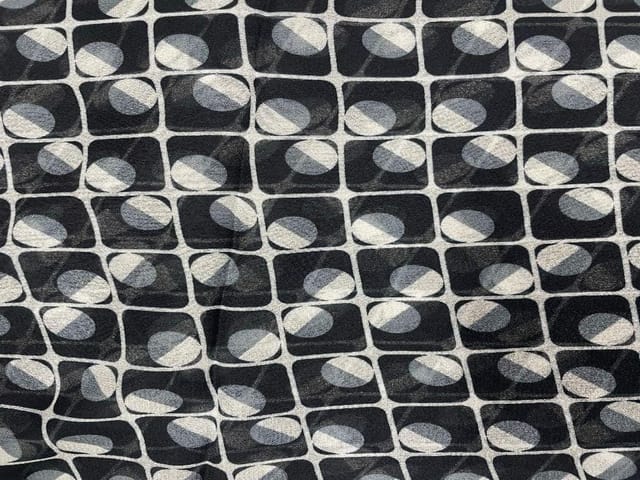 Georgette Black Geometric