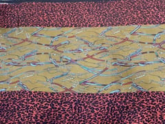 Printed Chiffon Brown Maroon Animal Abstract