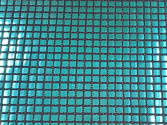Green Square Disco Polyester Fabric