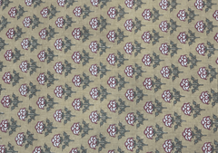 Printed Cotton Cambric Beige White Flowers