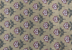 Printed Cotton Cambric Beige White Flowers