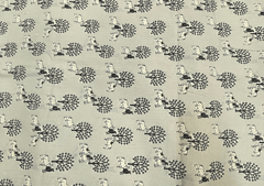 Printed Cotton Cambric White Lace Chevron Animal Print