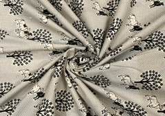 Printed Cotton Cambric White Lace Chevron Animal Print
