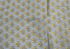 Printed Cotton Cambric Grey Yellow Flowers