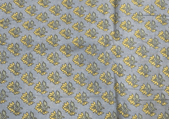Printed Cotton Cambric Grey Yellow Flowers