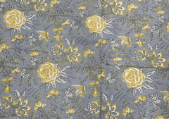 Printed Cotton Cambric Grey Yellow Floral