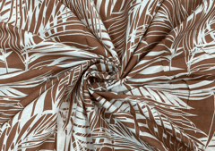 Printed Cotton Cambric Brown White Abstract