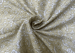 Printed Cotton Cambric Light Faun Floral