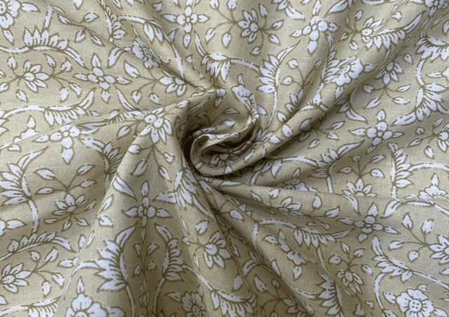 Printed Cotton Cambric Light Faun Floral