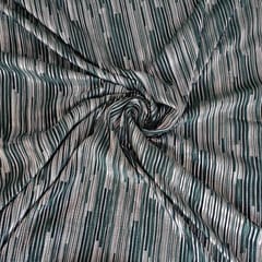 Bottle Green Colour Pleated Fabric