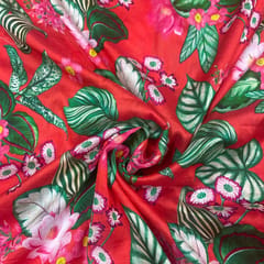 Multi Colour Pure Chanderi Printed Fabric