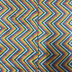 Multi Colour Pure Chanderi Silk Printed Fabric