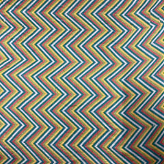 Multi Colour Pure Chanderi Silk Printed Fabric