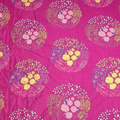 Pink Colour Pure Crepe Printed Fabric