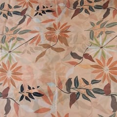 Orange Colour Georgette Satin Printed Fabric