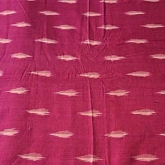 Pink Colour Cotton Ikat Fabric