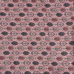 Peach Colour Cotton Linen Slub Printed Fabric