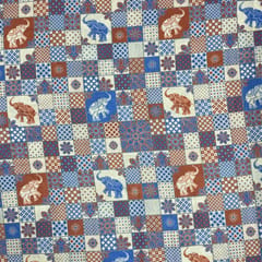 Multi Colour Cotton Linen Slub Printed Fabric