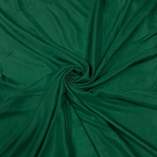 Bottle Green Colour Flat Chiffon Fabric