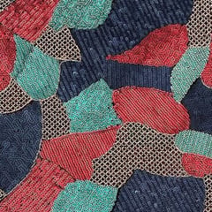 Red Colour Net Embroidered Fabric