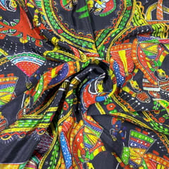 Multi Colour Crepe Printed Fabric